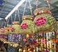 民族风竹编鱼篓风铃饭店餐厅酒吧幼儿园墙壁墙面装饰挂饰花篮风铃